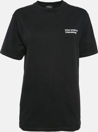 The Kooples Black Printed Cotton Jersey Crew Neck T-Shirt