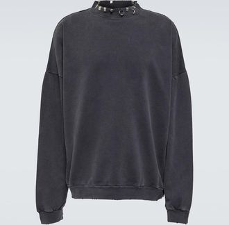 Balenciaga Embellished cotton fleece sweatshirt