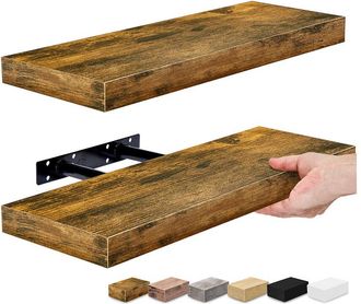 Sorbus Set Of 2 Rustic Floating Shelves