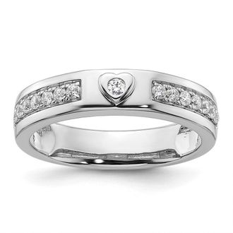 Diamond2Deal 14k White Gold Lab Grown Diamond Wedding Band Ring 0.3Ct Clarity- VS Color- G-H