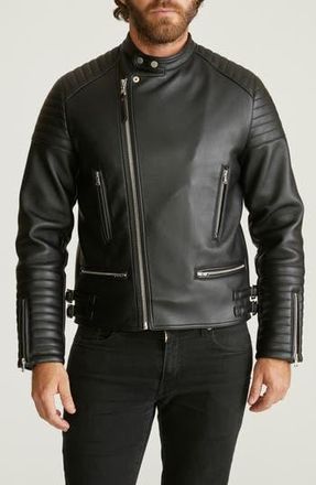 Robert Graham Faux Leather Moto Jacket in Black at Nordstrom Rack, Size Xx-Large
