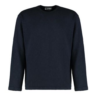 Stone Island Sweatshirts, male, Blue, Size: 2XL Long-sleeve T-shirt with tonal embroidery