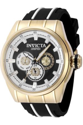 Invicta Speedway 49055 Heren Horloge - Quartz Uurwerk - Roestvrij Staal met zwarte Wijzerplaat - 48mm
