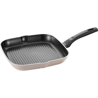 Ballarini Ledro - Sart&eacute;n Parrilla De Aluminio Para Inducci&oacute;n (28 Cm, Revestimiento Antiadherente De Cer&aacute;mica, Thermopoint), Color Beige
