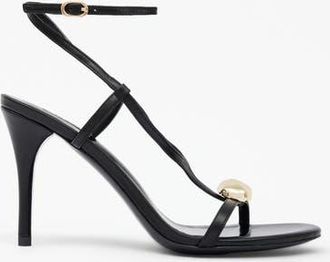 Mi-Mai Terrence Jewel Detail Heeled Sandals in Black at Nordstrom, Size 10