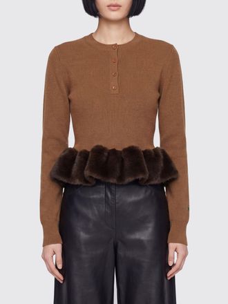 Stella McCartney Ruffle Detail Wool Blend Crewneck Jumper