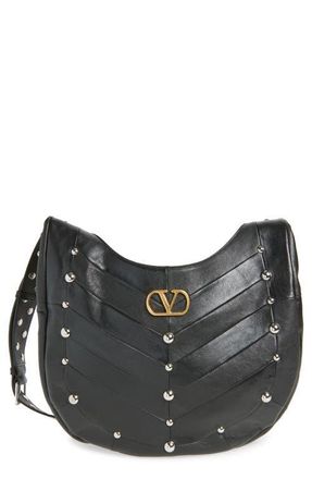 Valentino Garavani Hoboho Patchwork Leather Hobo Bag in Black at Nordstrom