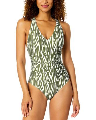 Anne Cole V Neck Crossback One-Piece