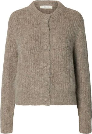Selected Gabriella LS Button Cardigan - Dames - Truien - Grijs - Maat: M Nylon