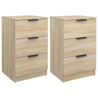vidaXL Mesitas De Noche 2 Unidades Color Roble Sonoma 40x36x65 Cm Vidaxl