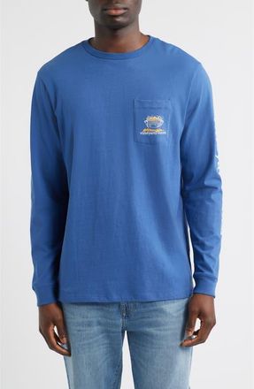 Vineyard Vines St. Pattys Day Long Sleeve Cotton Graphic Pocket T-Shirt in Moonshine at Nordstrom, Size Xx-Large