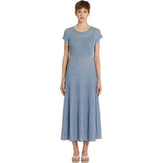 Emme Di Marella Knitted Dresses, female, Blue, Size: M Draghi Knitted Dress