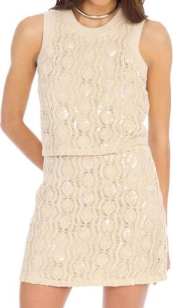 Allison New York Beaded Dawn Mini Skirt In Sand