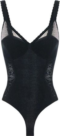 Elisabetta Franchi Bodysuit in gebreide stof en kant - Dames - Bodies - Zwart - M - Tops