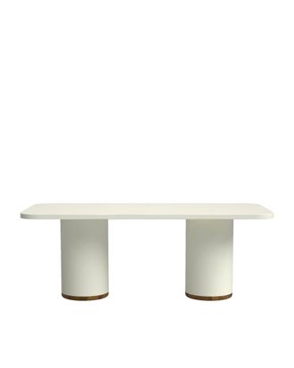 Hannun Mesa de comedor de microcemento en color blanco roto 180 cm