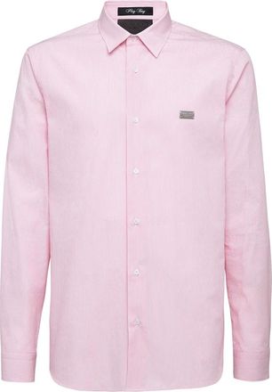 Philipp Plein Overhemden, Heren, Roze, S, Katoen, Shirt Skull