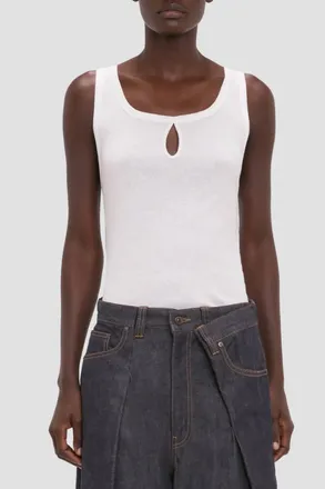 Victoria Beckham Split Tank Top In White