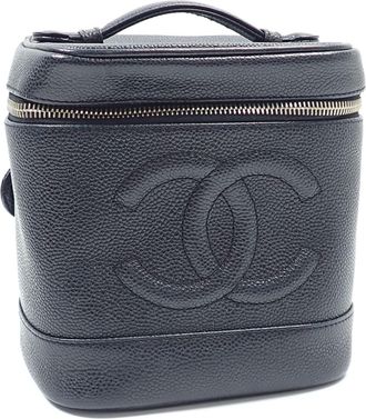 Chanel Black Grained Calfskin Pouch Vanity Bag (Pre-Owned)