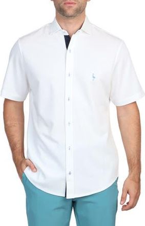 Tailorbyrd Solid Modal Blend Short Sleeve Shirt in White at Nordstrom Rack, Size X-Large