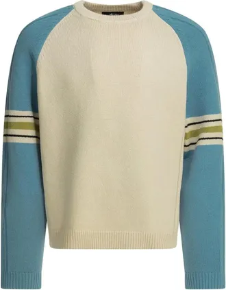 St&uuml;ssy Truien & Vesten, Heren, Beige, XL, Katoen, Stripe Raglan Crew