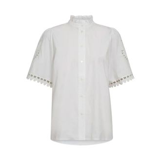 Co'Couture Dames, Blouses & Shirts, Wit, Maat: XS Katoen