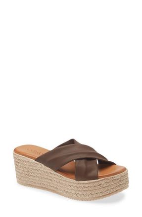 Cordani Bella Espadrille Wedge Sandal in Brown Leather at Nordstrom, Size 6.5Us