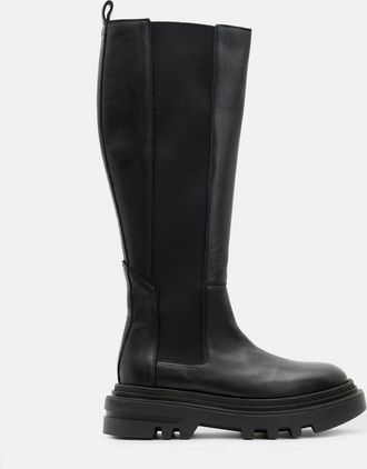 AllSaints Leather Monica Knee High Leather Boots, Size: UK 3/US 6/EU 36