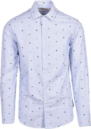 Deuxieme Shirt Sky Blue/White Striped Cotton Shirt