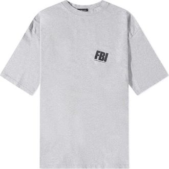 Balenciaga FBI Oversized T-Shirt Heather Grey Black 681314TLVG91380