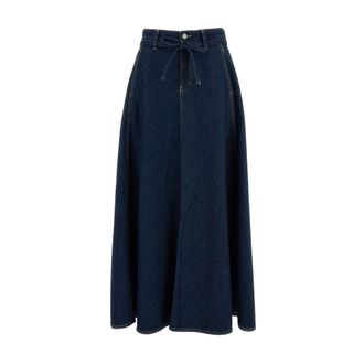 Levi's Denim Skirts, female, Blue, Size: W24 Long Denim Skirt