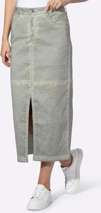 Heine Hosenrock HEINE, Damen, Gr. 34, khaki, 97% Baumwolle, 3% Elasthan, unifarben, lang, R&ouml;cke Hosenrock