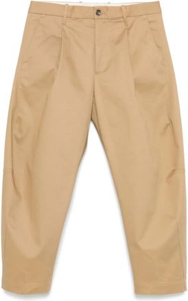 Nine In The Morning Beige Jeans met Verborgen Rits - Heren - Slim Fit Broeken - Bruin - XS - Broeken