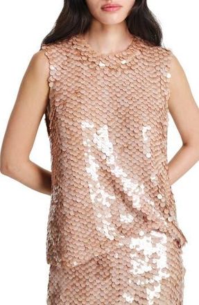 TWP Paillette Tank Top in Beige at Nordstrom Rack, Size Medium