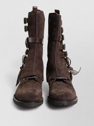 Dolce & Gabbana suede leather combat ankle boots