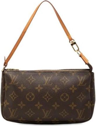 Louis Vuitton Pre-owned Pochette Accessoires - Dames - Vintage Handtas - Bruin - ONE Size - Leer - Vintage