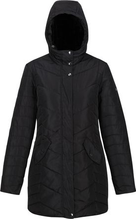 Regatta Womens Panthea Padded Insulated Hooded Jacket Coat, Black, 12