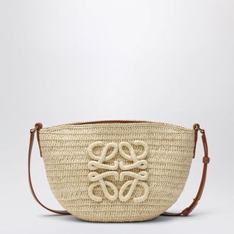 Loewe Eclipse pouch in raffia and leather
