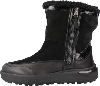 Geox Enkellaarsjes - Dames - Winterlaarzen - Zwart - 37 EU - Leer - Schoenen