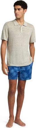 Onia Linen Sweater Polo in Light Grey Melg at Nordstrom, Size X-Large