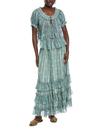 Free People 2Pc Morning Mist Top & Maxi Skirt Set