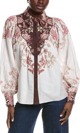 Hemant & Nandita Yoke Linen-Blend Shirt