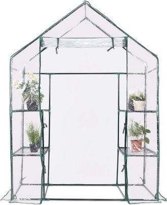 Costway Costway - Invernadero Con Cubierta 143x73x195cm Para Jard&iacute;n, Balc&oacute;n, Patio Tomate Planta Flor Transparente