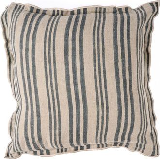 Bazar Bizar Funda de coj&iacute;n de lino y terciopelo en marr&oacute;n y negro 50x50x2 cm