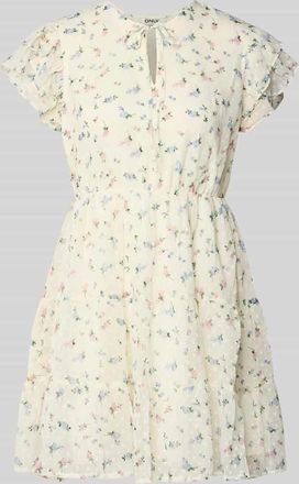 Only Tailliertes Freizeitkleid mit Volants Modell ELIZA in Offwhite, Gr&ouml;&szlig;e XL