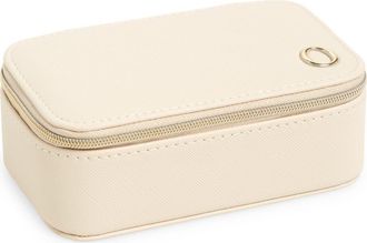 Nordstrom Initial Rectangular Jewelry Box in O- Cream- Gold at Nordstrom