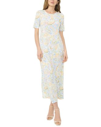 Vince Camuto 3/4 Sleeve Crewneck Maxi Dress