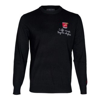 MC2 Saint Barth Truien & Vesten, Heren, Zwart, 2Xl, Wol, Heron Light Crewneck Sweater