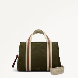 Radley London Olive Green Medium Ziptop Grab Bag Halley Row SS26 Radley London