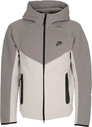 Nike Tech Fleece Hoodie met Rits - Heren - Outdoorjassen - Grijs - S - Katoen - Fitness