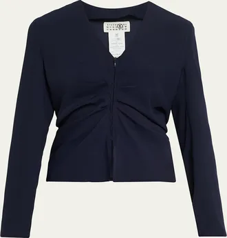 Maison Margiela Ruched Long-Sleeve Top
